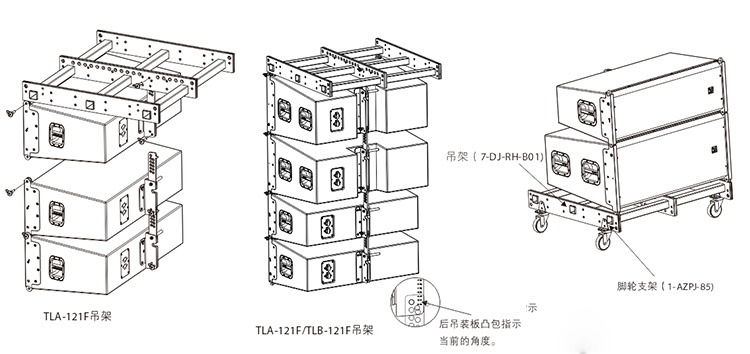 外置2分频双12英寸防水全频线性阵列扬声器安装图